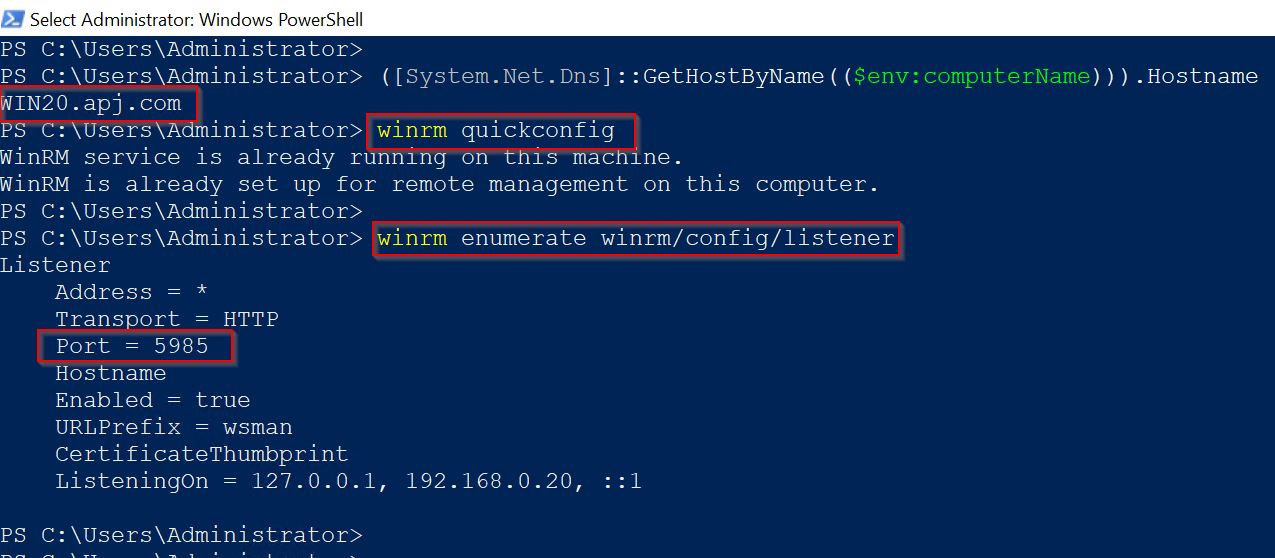 How To Change WinRM Listener Port