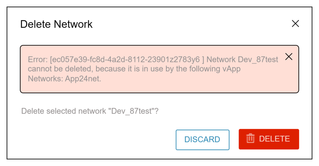 Delete Org VDC network in vCloud Director